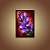 Quadro Decorativo Flores Roxas Abstratas em Fundo Vermelho e Laranja 6521 - Imagem 1