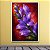 Quadro Decorativo Flores Roxas Abstratas em Fundo Vermelho e Laranja 6521 - Imagem 5