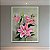 Quadro Decorativo Lírios Cor de Rosa com Folhagens Verdes e Fundo Neutro 6490 - Imagem 4