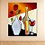 Quadro Decorativo Natureza Morta com Garrafa Vinho Taça e Flores 6498 - Imagem 2