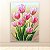 Quadro Decorativo Tulipas Rosa Bouquet e Folhagens Fundo Dourado 6454 - Imagem 4