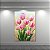 Quadro Decorativo Tulipas Rosa Bouquet e Folhagens Fundo Dourado 6454 - Imagem 5