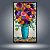 Quadro Decorativo Vaso Azul com Flores Coloridas e Passarinhos 6457 - Imagem 5