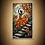 Quadro Decorativo Bailarina em Mosaico Laranja Escada e Flores 6501 - Imagem 2