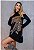 Vestido Preto Onça Bordado - Imagem 1