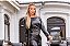 Blusa Cropped Couro Preto - Imagem 2