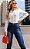 Camisa Country Branca com Franja - Imagem 1
