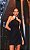 Vestido Curto Decote Preto Com Off - Imagem 1