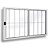 Vitro 2 folhas com grade aluminio branco - Imagem 1