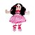 Boneca de Pano Vestido Rosa Flores - Imagem 5