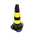 Cone de sinalização preto/amarelo plt  50cm plastcor - Imagem 1