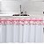 Cortina P/ Pia de Cozinha 2,20m X 80cm Floral Rosa e Pink - Imagem 1