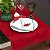 Caminho de Mesa 1,90mx40cm - Suede Vermelho com Guipir Natal - Imagem 1