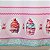 Cortina Cozinha Simples 2,20m x 1,40m - Linda Estampa Cupcake Rosa Digital - Imagem 4