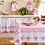 Toalha de Mesa 4 Lugares 1,45m x 1,35m Estampa Laços Rosa Digital - Imagem 1