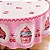Toalha de Mesa Festa Redonda 1,45 X 1,45 Mesa 4 Lugares Estampa Digital Cupcake Rosa - Imagem 3
