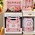 Kit Decoração Para Fogão 5 e 6 Bocas- Estampa Digital Natal Papai Noel Rosa - Imagem 1
