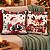 Kit Com 2 Capas P/ Almofada De Natal Composê Papai Noel E Rena Natalina - Imagem 1