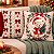 Kit 2 Capas de Almofada Natalinas Ursinho Noel e Tricô Laço Vermelho - Imagem 1