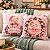 02 Capas Para Almofadas Decorativa Natal - Estampa Digital Casal Urso Natalino Rosa - Imagem 1