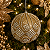 Bola de Natal 15cm Dourada com Aplicações de Strass Prata - Imagem 3