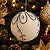 Bola de Natal 15cm Branca com Glitter Furtacor Pedras Sintética e Cordões Prata - Imagem 3