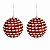 Jogo Com 2 Bolas de Natal 12cm Vermelhas Com Aplicações De Peças Peroladas - Imagem 1