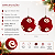 Jogo 2 Bolas de Natal 12cm Acamurçadas Vermelho com Relevo Espiral Branco - Imagem 2