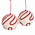 Jogo Com 2 Bolas de Natal Off White Revestidas Com Fitas Vermelhas 12cm - Imagem 1