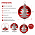 Jogo Com 2 Bolas de Natal 10cm Vermelhas Com Decoração Prata - Imagem 2