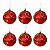 Jogo Com 6 Bolas de Natal 8cm Vermelhas com Aplicação de Glitter - Imagem 1