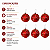 Jogo Com 6 Bolas de Natal 8cm Vermelhas com Aplicação de Glitter - Imagem 2