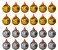 Jogo com 24 Bolas de Natal com Fios Prateados e Dourados 4cm - Imagem 1