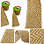 Jogo Com 2 Rolos de Fita Algodão Bege Com Zig Zag Dourado 4mx6cm - Imagem 2