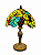 Abajur Tiffany em Pasta de Vidro e Pé Bronze 47cm Importado - Imagem 1