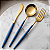 Kit Aparelho de Jantar Composé com Talheres Slim 36 Peças Dourado e Azul - Imagem 4