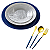 Kit Aparelho de Jantar Composé com Talheres Slim 36 Peças Dourado e Azul - Imagem 1