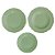 Kit Jogo Jantar 3 Pratos Cerâmica Bordas Recortadas  -Verde - Imagem 1