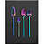 Faqueiro Individual 4 Peças Aço Inox Furta-cor Skeleton Rainbow - Imagem 4