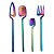 Faqueiro Individual 4 Peças Aço Inox Furta-cor Skeleton Rainbow - Imagem 1
