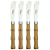 Jogo com 4 Espátulas em Aço Inox com Cabo Plástico Estilo Bambu 16cm Dynasty - Imagem 1