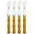 Jogo com 4 Espátulas Para Patês Manteiga Aço Inox com Cabo Plástico Estilo Bambu 16cm Dynasty - Imagem 1