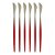 Jogo com 6 Facas De Mesa Aço Inox Slim Vermelho Gradiente 22cm - Imagem 1