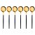 Jogo 6 Colheres de Sobremesa Slim Inox Dourado Cabo Preto 18,5cm - Imagem 1