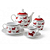 Jogo Para Chá e Café com Bule e Açucareiro 26 Peças Porcelana Estampa Dogs - Imagem 1