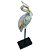 Escultura Pássaro Garça No Pedestal 48cm Resina Madrepérola - Imagem 3