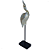 Escultura Pássaro Garça No Pedestal 48cm Resina Madrepérola - Imagem 2