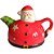 Bule Natalino 350ml Papai Noel Com Tampa Cerâmica 12x7cm. - Imagem 1