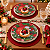 Jogo Com 6 Pratos de Sobremesa 20cm Estampa Papai Noel Melamina - Imagem 3