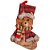 Bota Natalina Pendurar Ursinho Teddy Bear 44,5x27x3cm. Com Cachecol/Gorro. - Imagem 1
